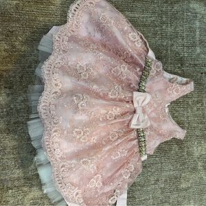 American Princess Pink Lace Dress with Bow